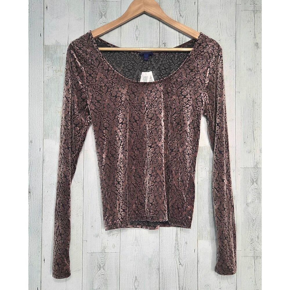 Aeropostale Whimsigoth Dark Academia Burnout Velvet Top Sz. L Jr NWT